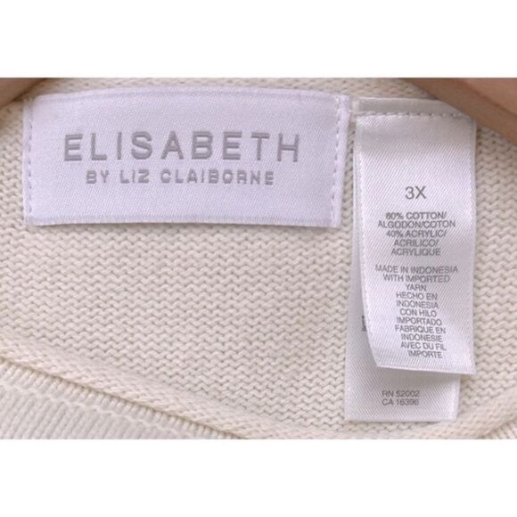 Elisabeth by Liz Claiborne Floral Embroidered Long Sleeve Sweater, Size 3X - Picture 2 of 6